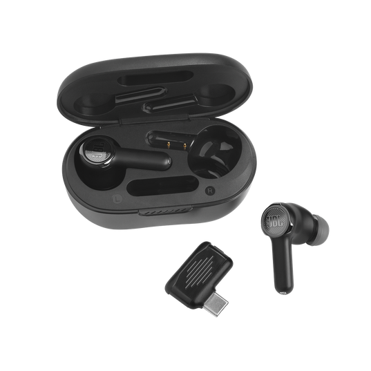 JBL Quantum TWS - Black - True wireless Noise Cancelling gaming earbuds - Detailshot 1